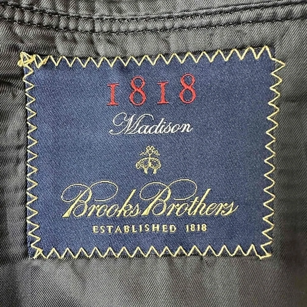 Brooks Brothers 1818 Madison Mens Pinstripe Wool Blazer Jacket Size 41R
